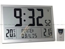 Zegar cyfrowy sterowany radiowo z termometrem JVD RB9412.2 - polskie nazwy dni tygodnia - 42x30 cm