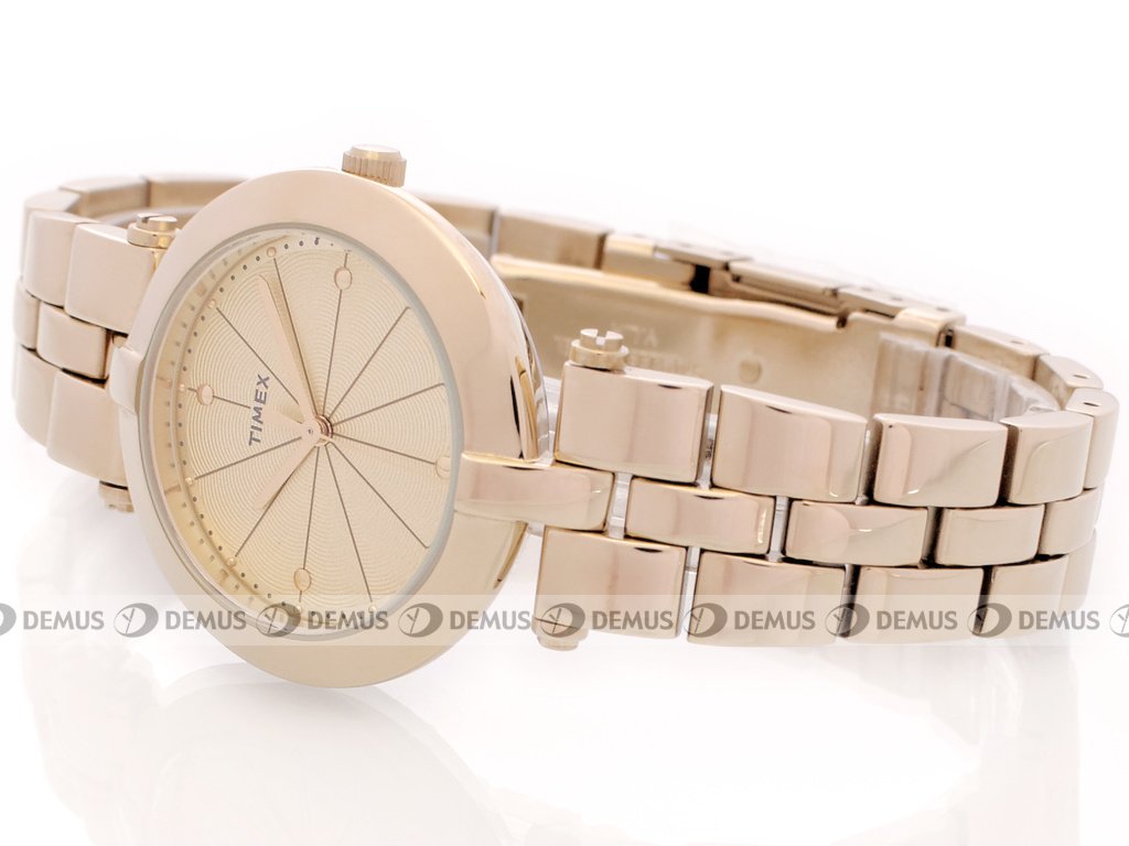 Elegancki damski zegarek Timex pozłacany