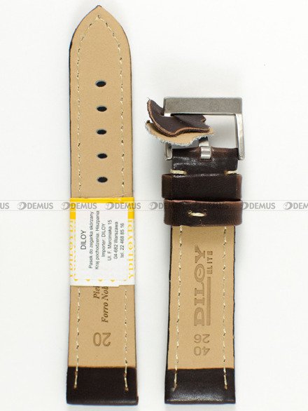 Pasek skórzany do zegarka - Diloy 377.20.2 - 20 mm