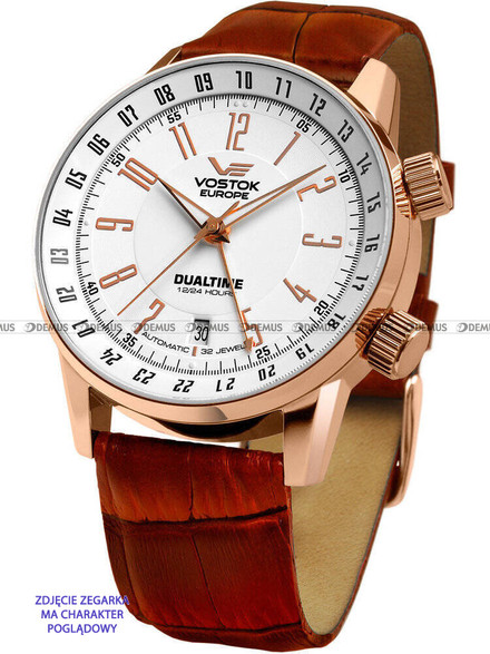 Pasek skórzany do zegarka Vostok Europe Gaz-14 Dual Time 2426-5609060 - 22 mm