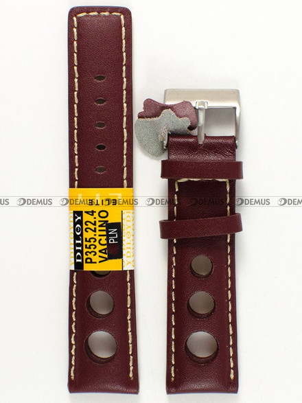 Pasek skórzany do zegarka - Diloy P355.22.4 - 22 mm