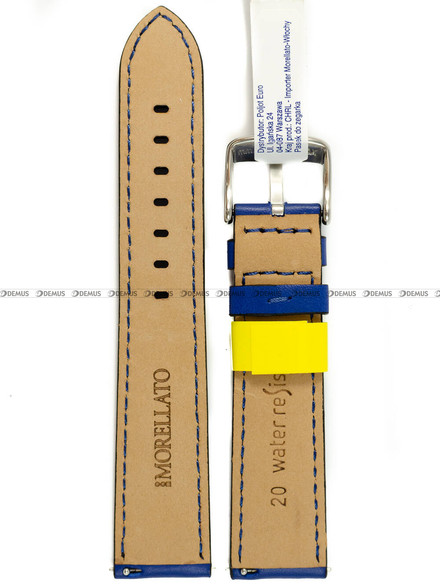 Pasek do zegarka wodoodporny skórzany - Morellato A01X5123C03065CR20 - 20 mm