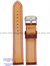 Pasek skórzany ręcznie robiony A. Kucharski Leather - Badalassi Carlo Pueblo - Coccinella/Red - 16 mm