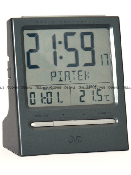 Budzik cyfrowy sterowany radiowo JVD RB9299.2 dzień tygodnia po polsku