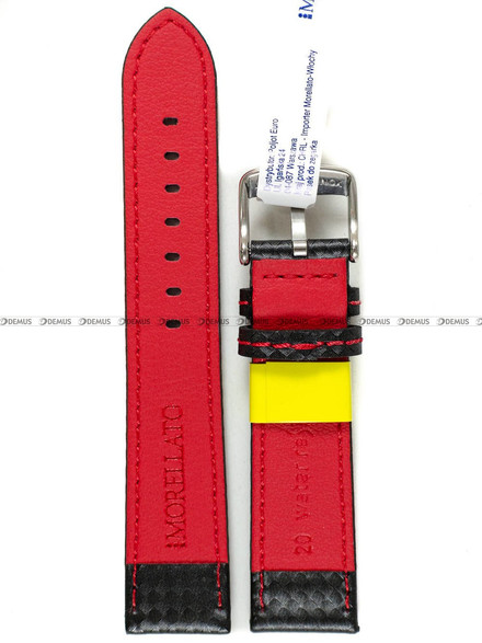 Pasek wodoodporny karbonowy do zegarka - Morellato A01U3586977983CR20 - 20 mm