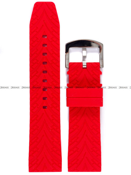 Pasek silikonowy czerwony do zegarka Vostok Europe Expedition 6S21-595A642 - 24 mm