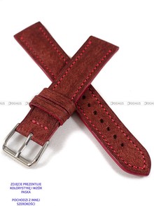 Pasek skórzany ręcznie robiony A. Kucharski Leather - Badalassi Carlo Pueblo - Coccinella/Red - 28 mm
