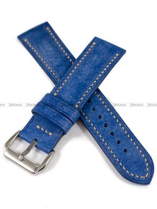 Pasek skórzany ręcznie robiony A. Kucharski Leather - Conceria Il Ponte Maya Double - Blue/Earthyyellow - 22 mm