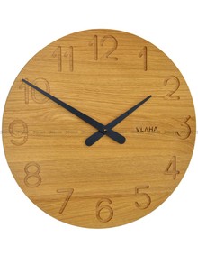 Zegar ścienny Vlaha Original VCT1132 - Z litego drewna dębowego - 46 cm