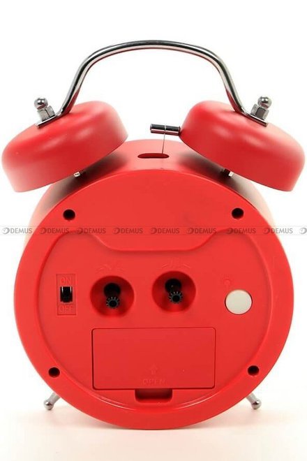 Budzik wskazówkowy Demus TK7689-RED dzwonienie mechaniczne 18x13cm