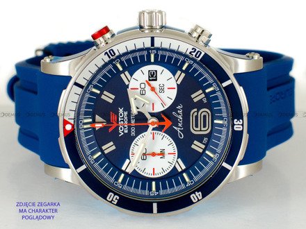 Niebieski pasek silikonowy do zegarka Vostok Europe Anchar 6S21-510A583 - 24 mm