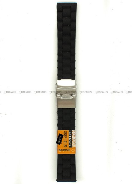 Pasek silikonowy Diloy do zegarka - SBR31.20.1 - 20 mm