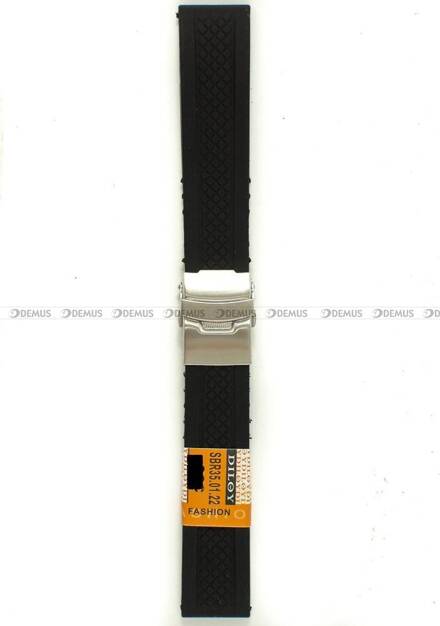 Pasek silikonowy Diloy do zegarka - SBR35.22.1 - 22 mm