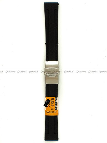 Pasek silikonowy Diloy do zegarka - SBR36.18.1 - 18 mm