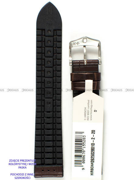 Pasek skórzano-kauczukowy do zegarka - Hirsch Paul 0925028210-2-20 XL - 20 mm