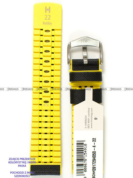 Pasek skórzano-kauczukowy do zegarka - Hirsch Robby 0917294050-4-24 - 24 mm
