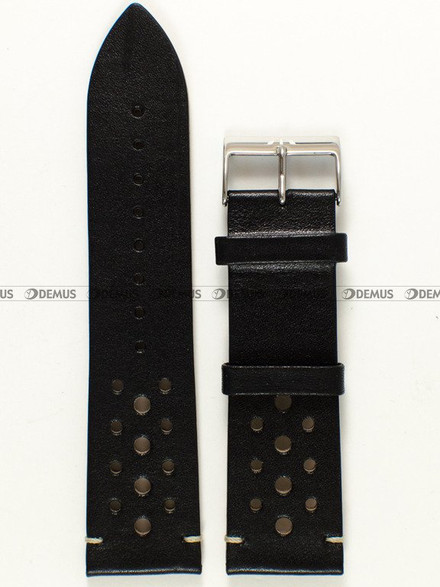 Pasek skórzany do zegarka Bisset BSCE63 - ABP/E63-Black - 24 mm