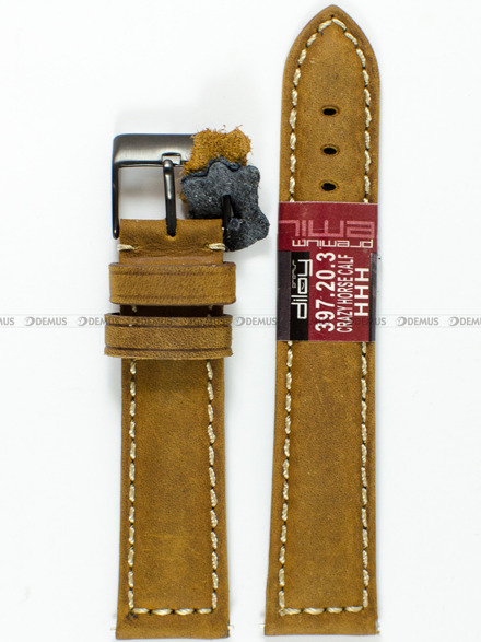Pasek skórzany do zegarka - Diloy 397.20.3 - 20 mm