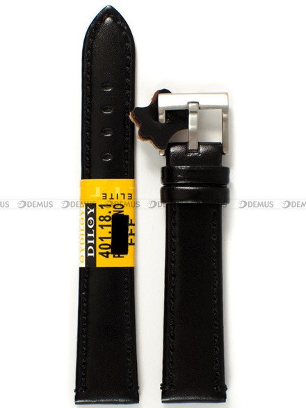 Pasek skórzany do zegarka - Diloy 401.18.1 - 18 mm