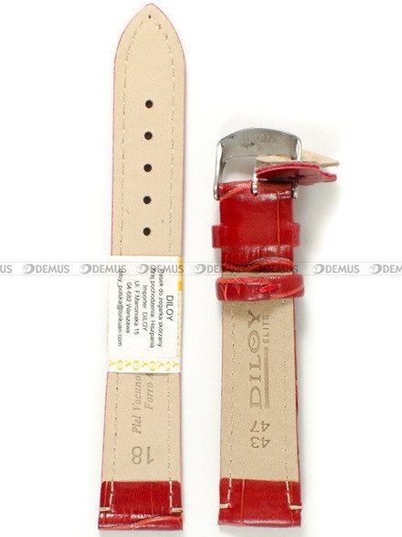 Pasek skórzany do zegarka - Diloy 402.18.6 - 18 mm