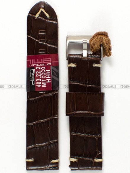 Pasek skórzany do zegarka - Diloy 403.22.2 - 22 mm