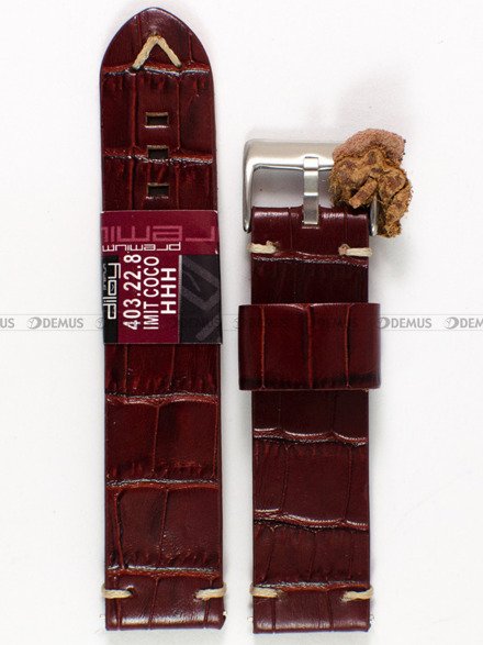 Pasek skórzany do zegarka - Diloy 403.22.8 - 22 mm