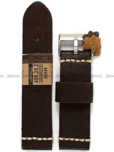Pasek skórzany do zegarka - Diloy 406.24.2 - 24 mm