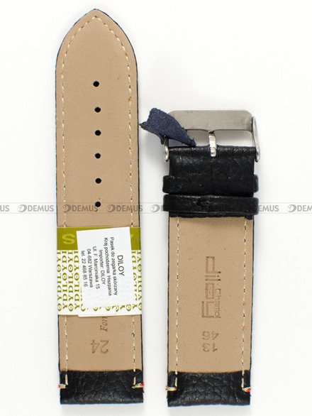 Pasek skórzany do zegarka - Diloy P206.24.1.6 - 24 mm