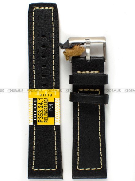 Pasek skórzany do zegarka - Diloy P353.24.1 - 24 mm