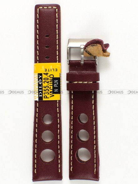 Pasek skórzany do zegarka - Diloy P355.20.4 - 20 mm