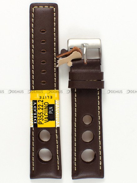 Pasek skórzany do zegarka - Diloy P355.22.2 - 22 mm