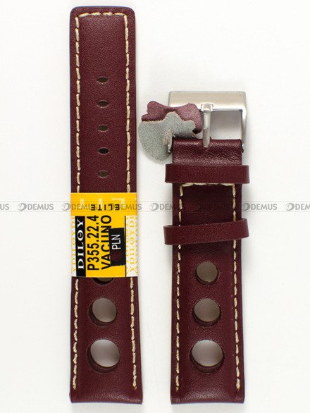 Pasek skórzany do zegarka - Diloy P355.22.4 - 22 mm
