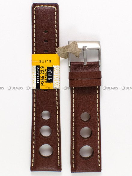 Pasek skórzany do zegarka - Diloy P355.22.9 - 22 mm