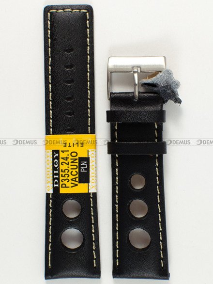 Pasek skórzany do zegarka - Diloy P355.24.1 - 24 mm
