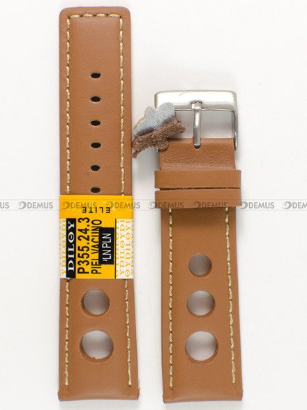 Pasek skórzany do zegarka - Diloy P355.24.3 - 24 mm