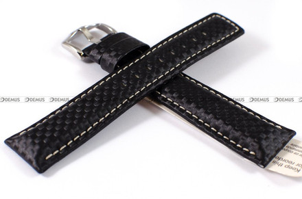 Pasek skórzany do zegarka - Hirsch Carbon XL 02592250-2-22 - 22 mm