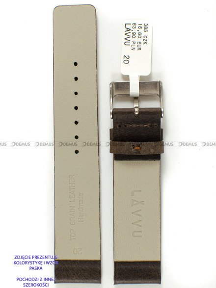 Pasek skórzany do zegarka - LAVVU LSCUC22 - 22 mm