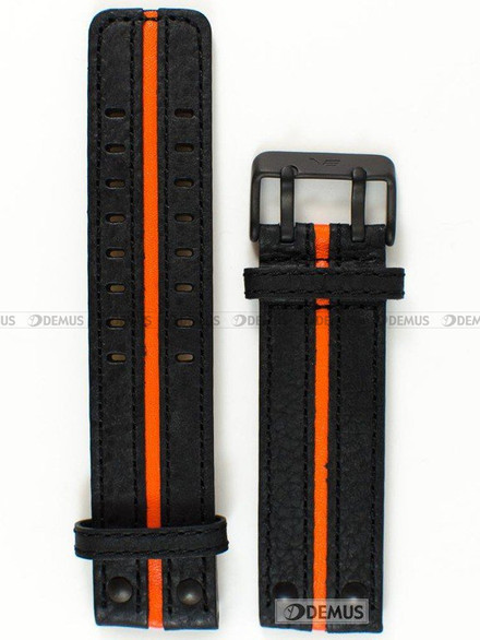 Pasek skórzany do zegarka Vostok Expedition North Pole Orange - 24 mm