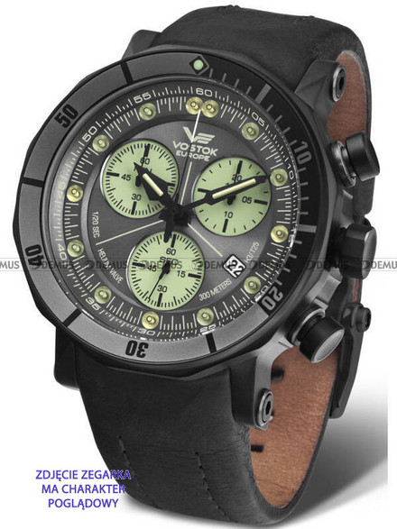 Pasek skórzany do zegarka Vostok Lunokhod - VE-25-PS-Black-B - 25 mm