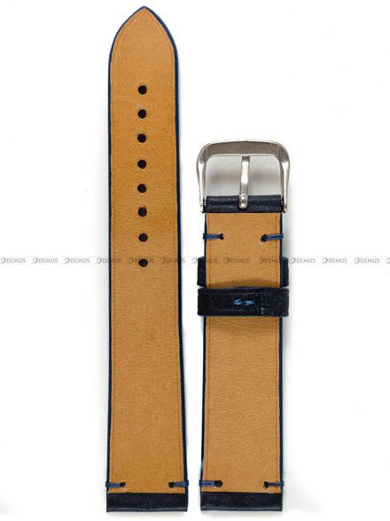 Pasek skórzany ręcznie robiony A. Kucharski Leather - Badalassi Carlo Pueblo Simple - navy/navy 20 mm