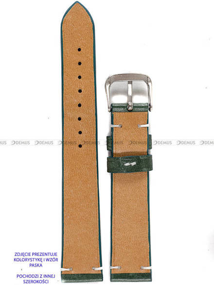 Pasek skórzany ręcznie robiony A. Kucharski Leather - Conceria Il Ponte Maya Simple - Olive/White - 28 mm