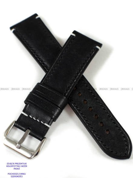 Pasek skórzany ręcznie robiony A. Kucharski Leather - Conceria Il Ponte Maya - black/black 30 mm