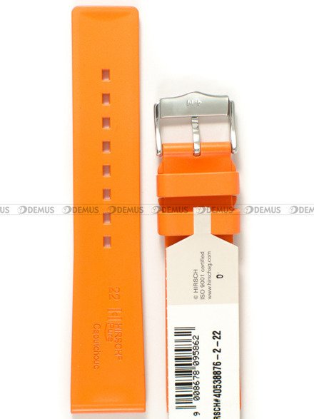 Pasek z naturalnego kauczuku do zegarka - Hirsch Pure 40538876-2-22 - 22 mm