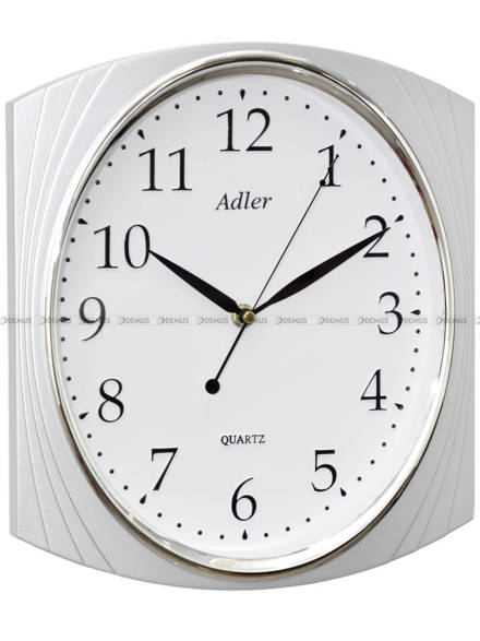 Zegar ścienny Adler 30094-Srebrny - 33x28 cm
