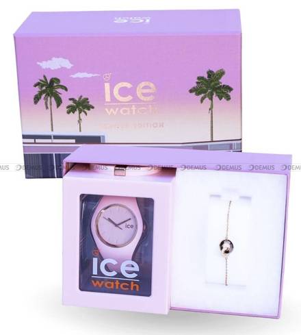Zegarek Ice-Watch - Ice Glam Pastel Pink lady 018496 M - Z bransoletką w zestawie - Limitowana edycja