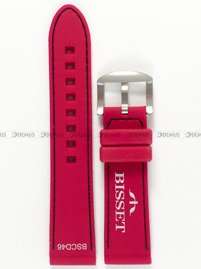 Pasek silikonowy do zegarka Bisset BSCD46 - ABP/D46-Red - 22 mm