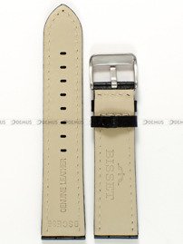 Pasek skórzany do zegarka Bisset BSCE35 - ABP/E35-Black-Silver - 22 mm