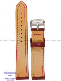 Pasek skórzany ręcznie robiony A. Kucharski Leather - Badalassi Carlo Pueblo - Coccinella/Red - 32 mm