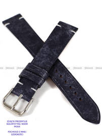 Pasek skórzany ręcznie robiony A. Kucharski Leather - Conceria Il Ponte Maya Simple - Black/White - 24 mm