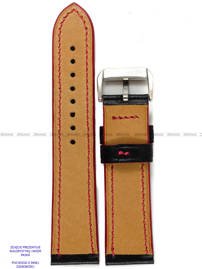 Pasek skórzany ręcznie robiony A. Kucharski Leather - Conceria Il Ponte Maya - black/red 26 mm